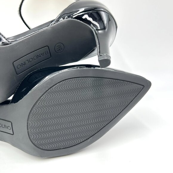 Bandolino Womens Size 8 Ginata Black Vegan Patent‎ D'Orsay Heels Pumps Shoes - Picture 11 of 14